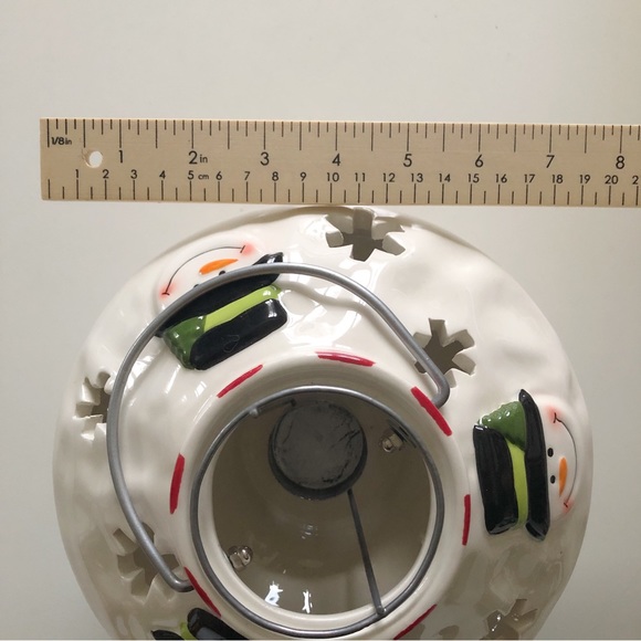 Snowman Christmas Tealight Ceramic Lantern Holiday Decor - Picture 10 of 10